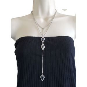 Women's Gorgeous Stunning Black Pendant Jewelry Lariat Drop Necklace